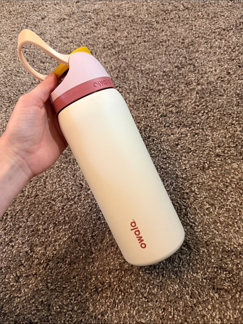 S'well Insulated Bottle in Cream with Pink & Yellow Accents